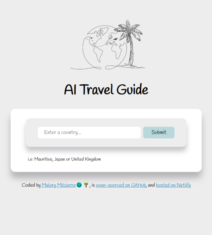 AI Travel Guide App Screenshot