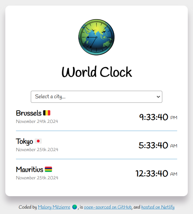 World Clock App Screenshot